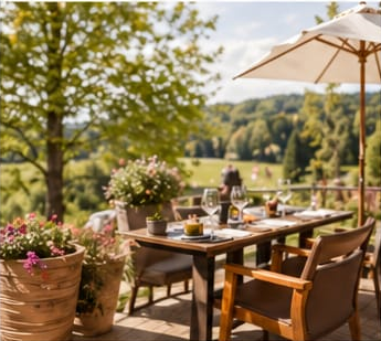 Sonnige Terrasse