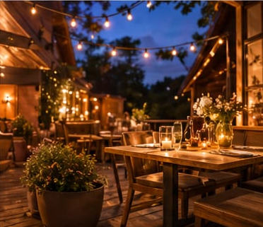 Terrasse bei Nacht